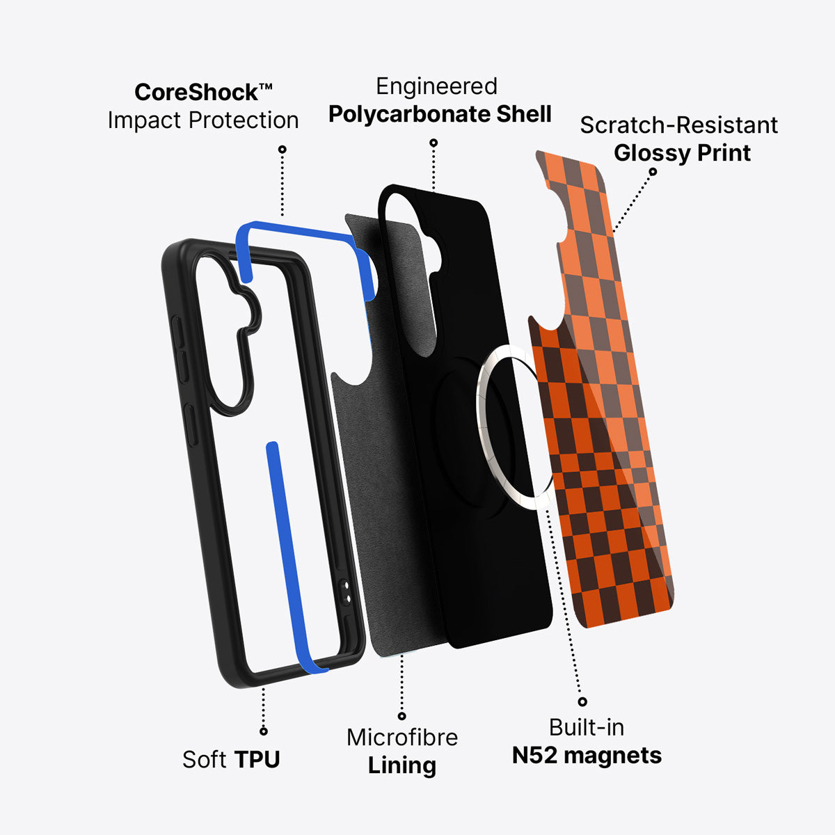 Samsung Galaxy S26 Plus case construction and features – Amber Pop phone case