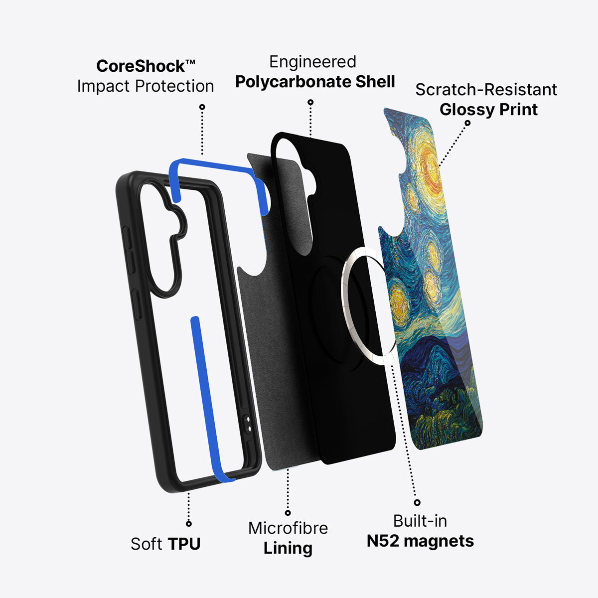 Samsung Galaxy S26 Plus case construction and features – Astral Waves phone case