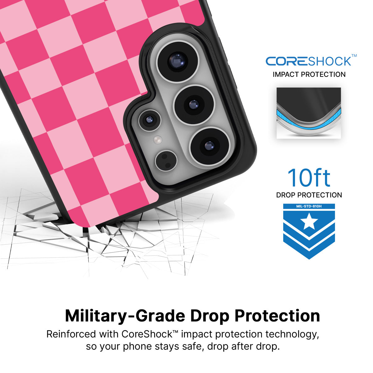 Candy Check Samsung Galaxy S26 Ultra case with 10ft military-grade drop protection
