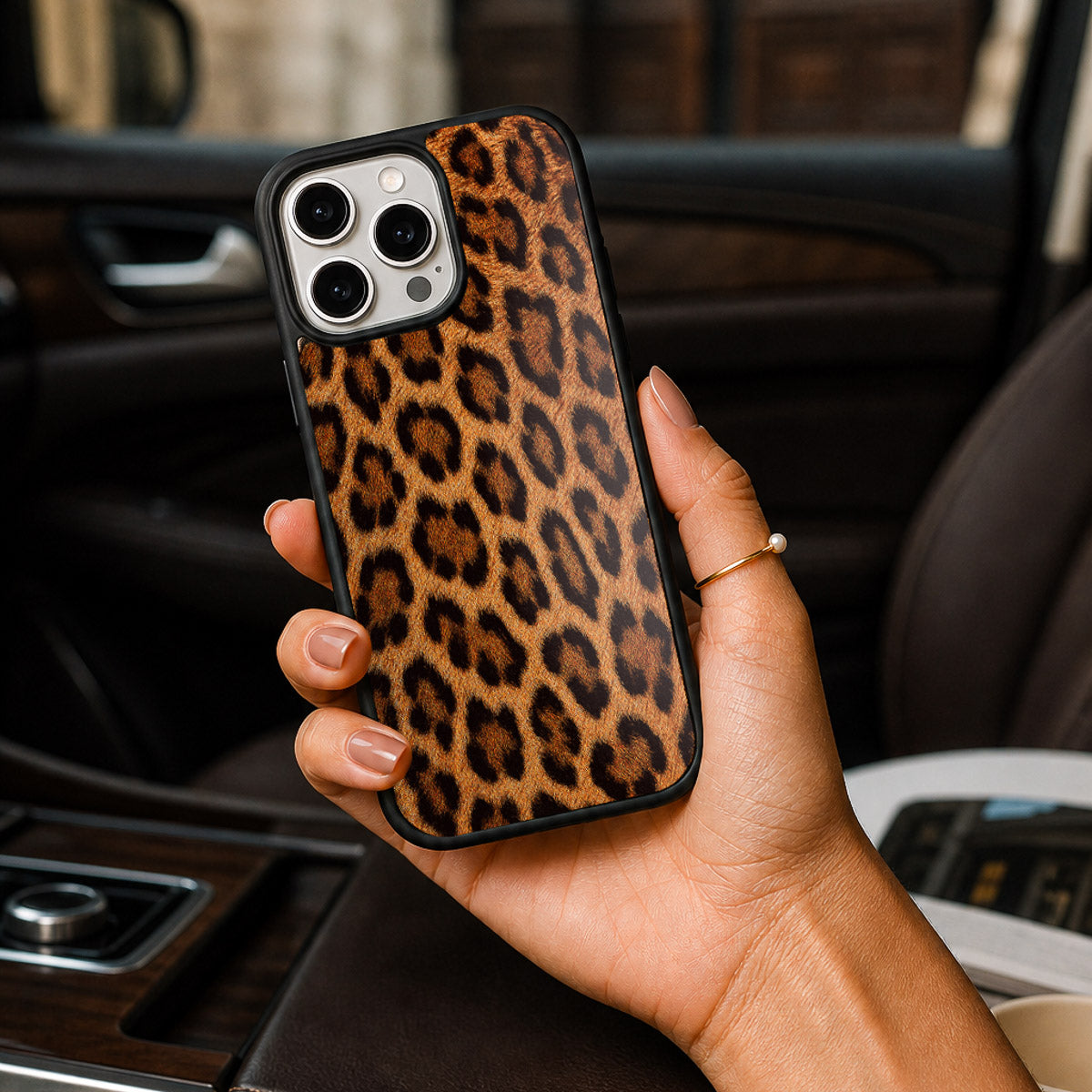 Animal Print Designer iPhone 15 Case – Classic Leopard | MagSafe — view 2