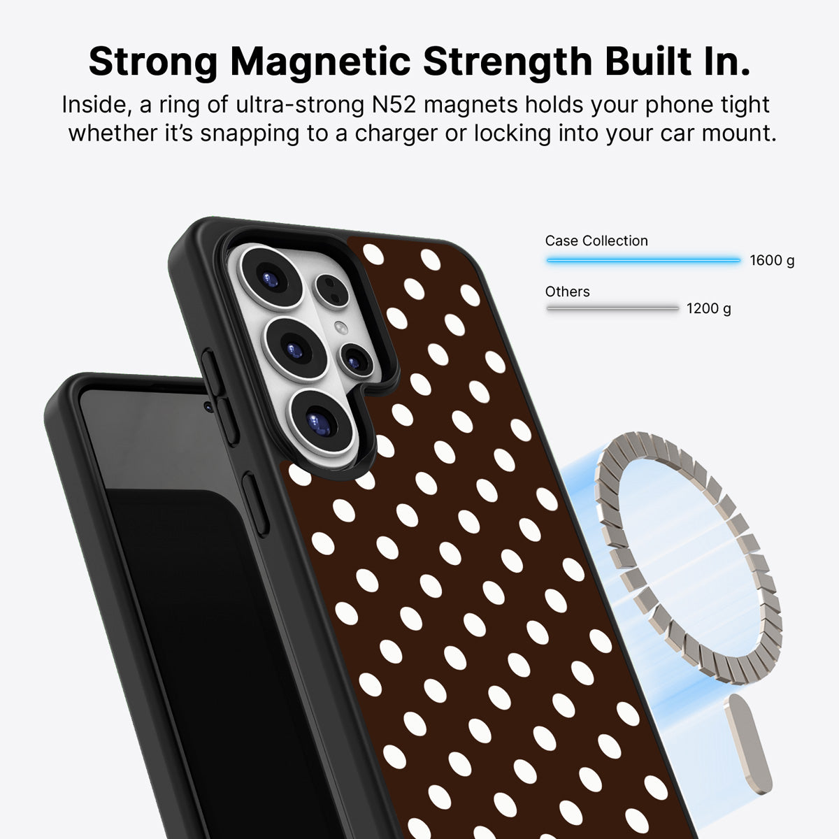 Samsung Galaxy S26 Ultra Qi2 magnetic case with N52 magnets – Cocoa Confetti design