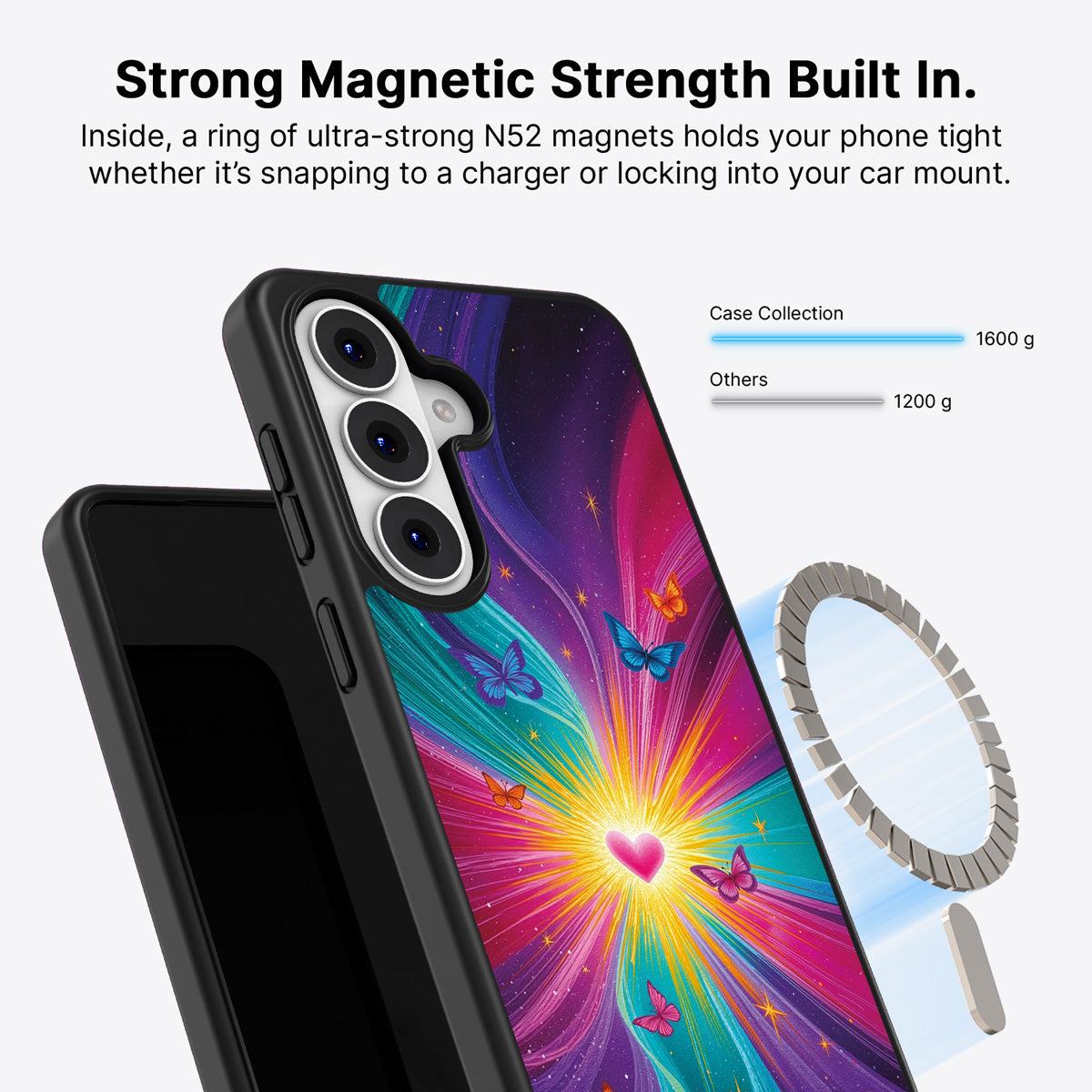 Samsung Galaxy S26 Plus Qi2 magnetic case with N52 magnets – Cosmic Aura design