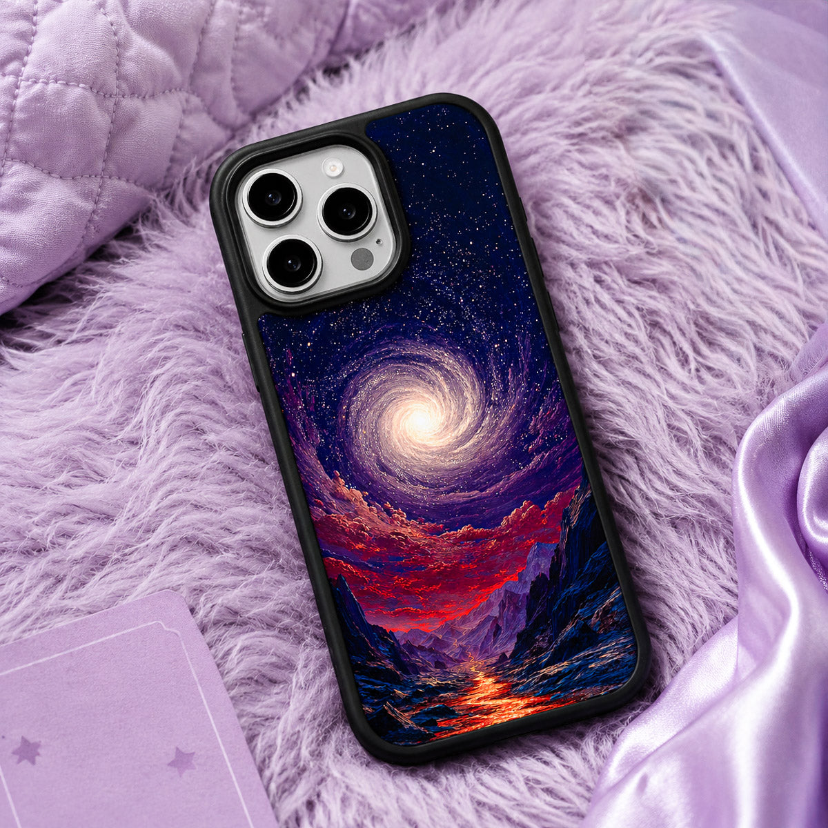 Purple Designer iPhone 16 Pro Max Case – Cosmic Vortex | MagSafe — view 2