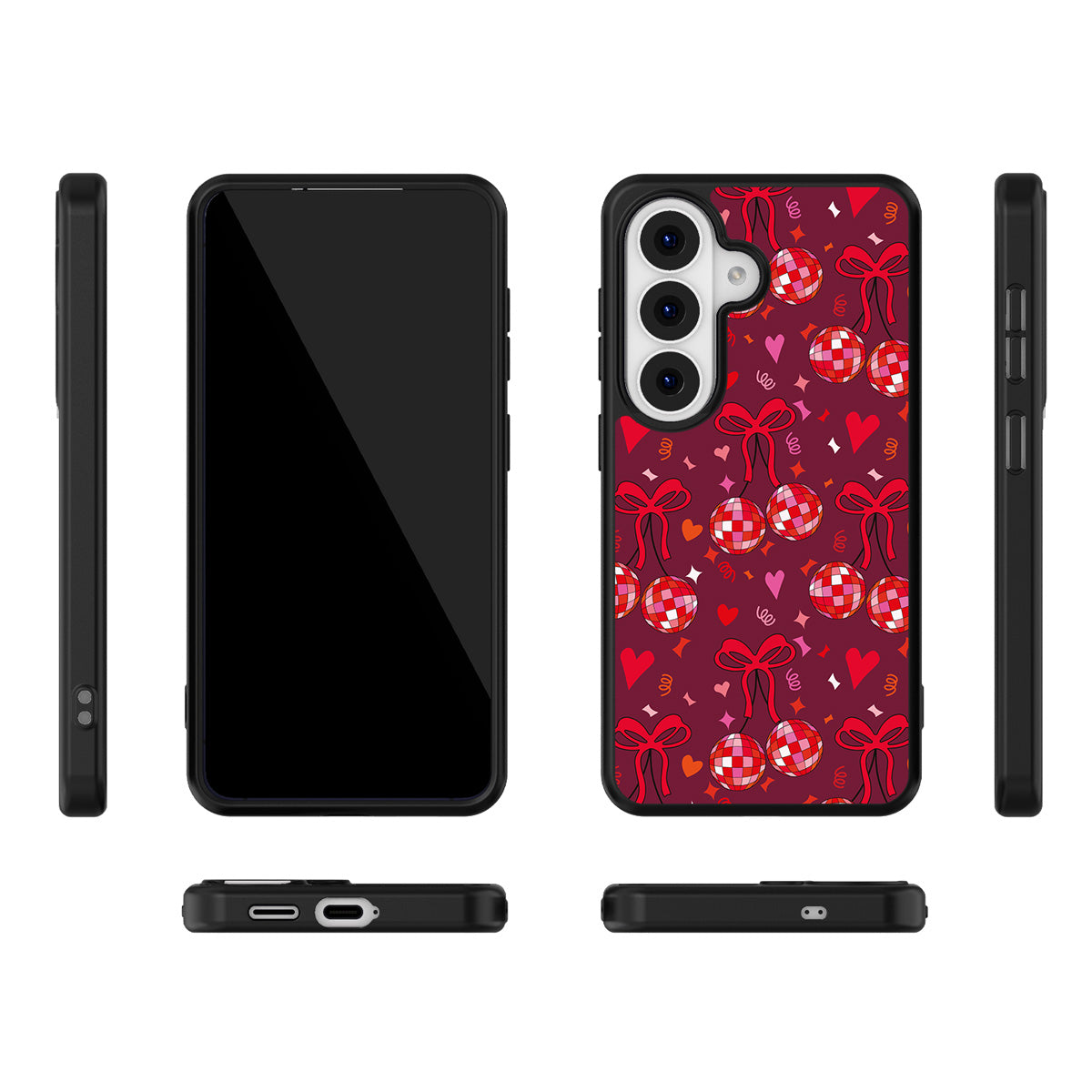 Disco Cherries Samsung Galaxy S26 Plus case – multi-angle view