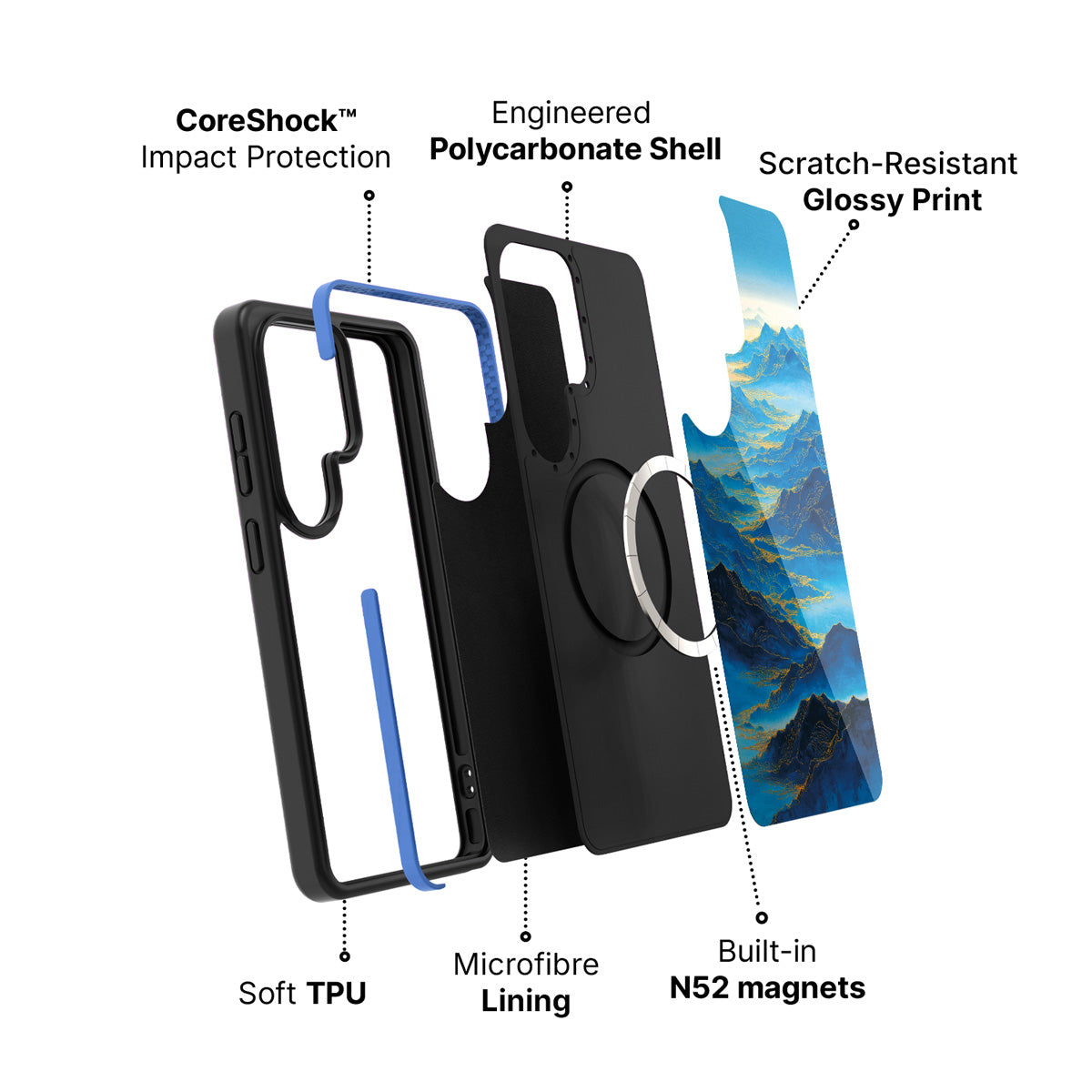 Samsung Galaxy S26 Ultra case construction and features – Ethereal Dawn phone case