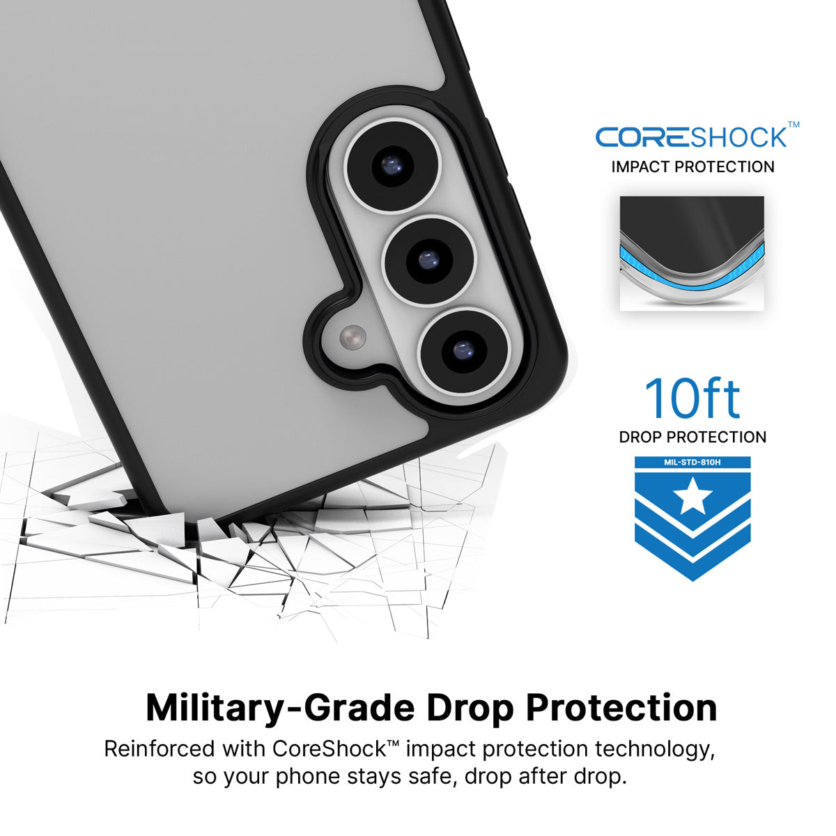 Gerbera Daisy Samsung Galaxy S26 case with 10ft military-grade drop protection