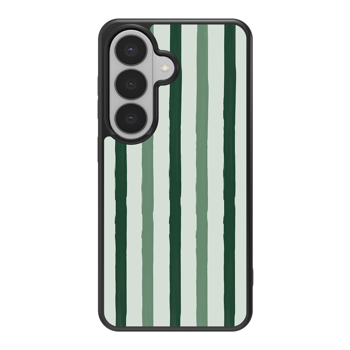 Green Watercolor Stripes design back view – Samsung Galaxy S26 Plus case