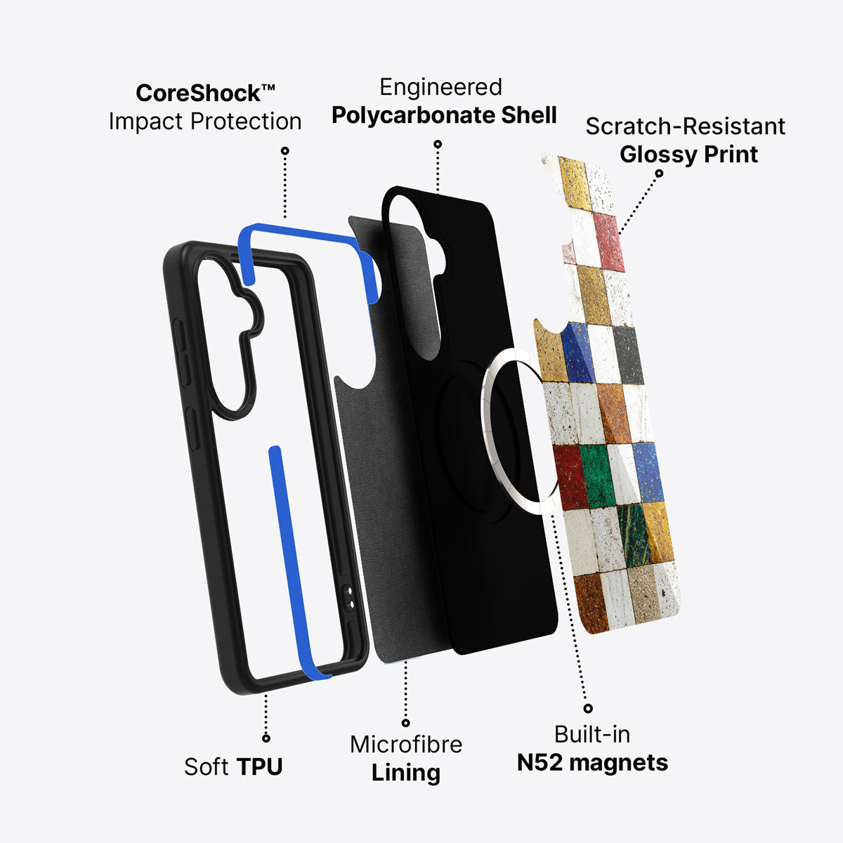 Samsung Galaxy S26 case construction and features – Heritage Mosaic phone case