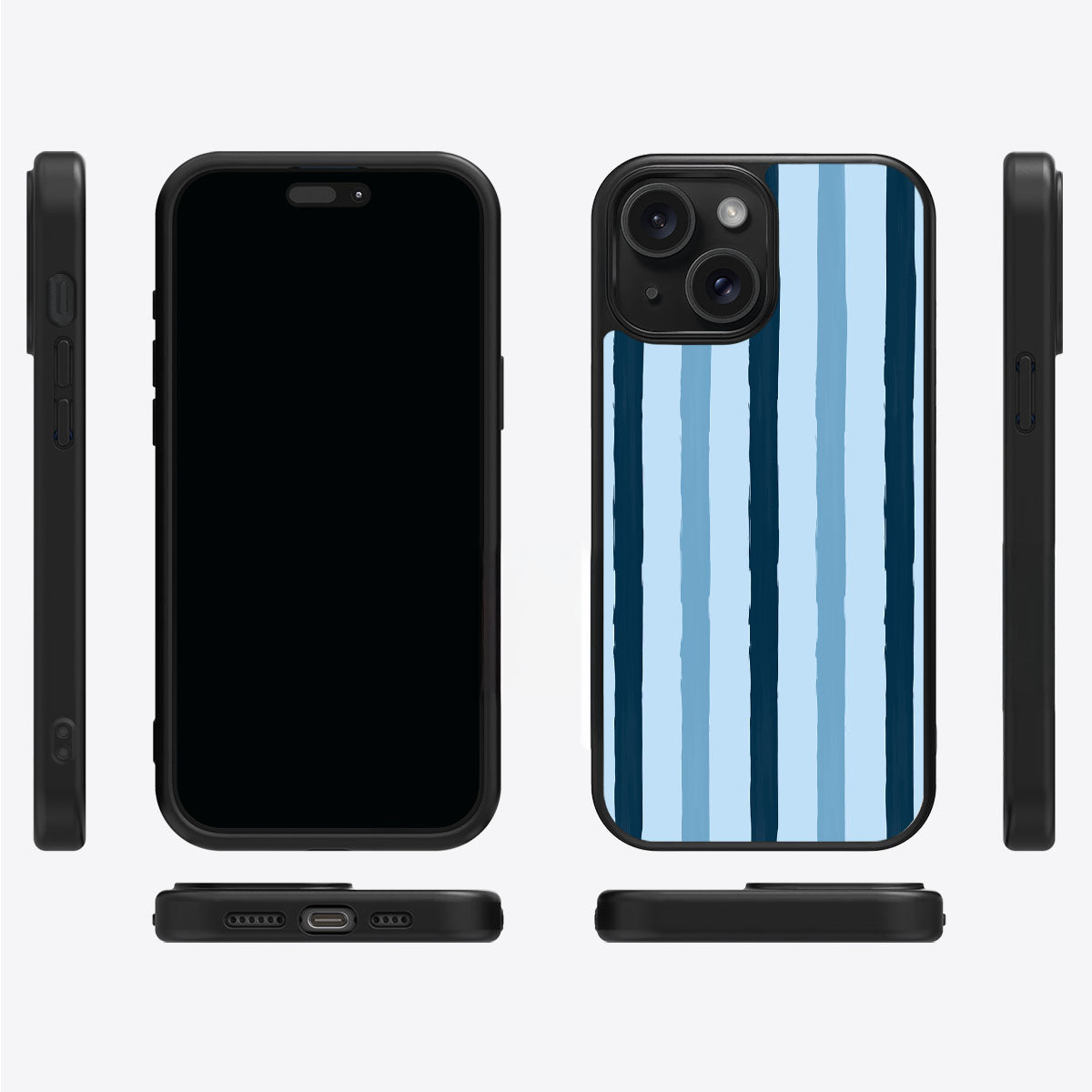 Blue Watercolor Stripes - iPhone 13 Case #case type_core (magsafe), #case type_core (non magsafe)