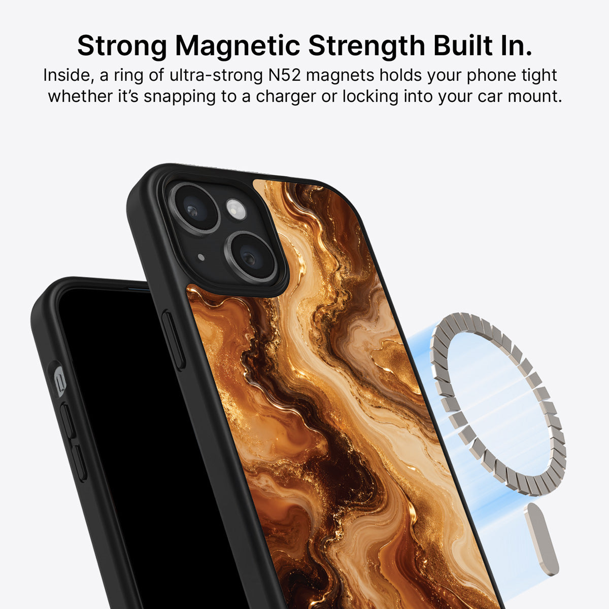 iPhone 13 MagSafe case – Caramel Swirl design