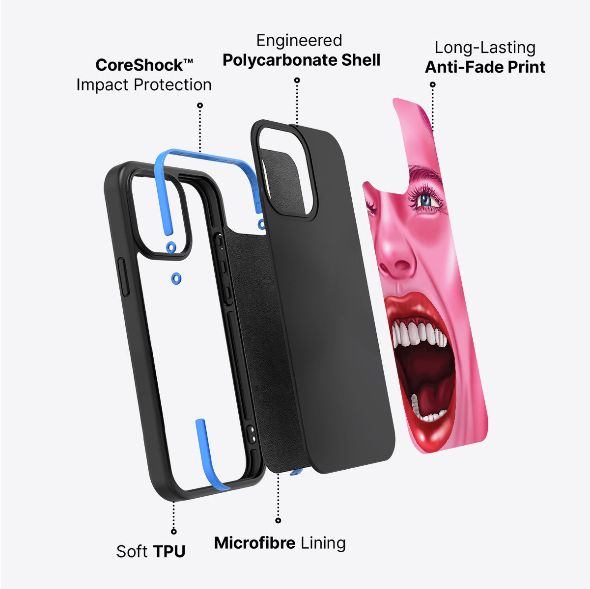 Pink Rage - iPhone 13 Case #case type_core (non magsafe)
