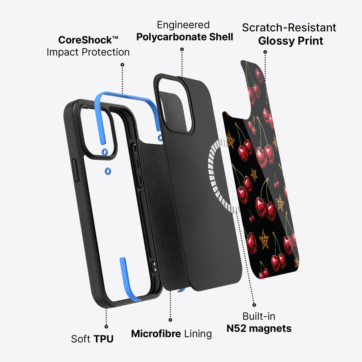 iPhone 13 case construction – Rebel Cherry phone case