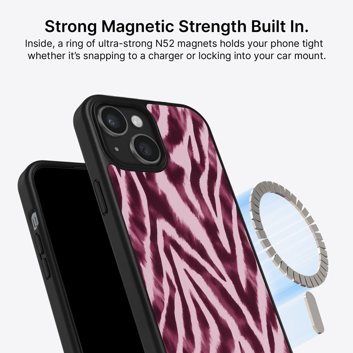 iPhone 13 MagSafe case – Sangria Zebra design
