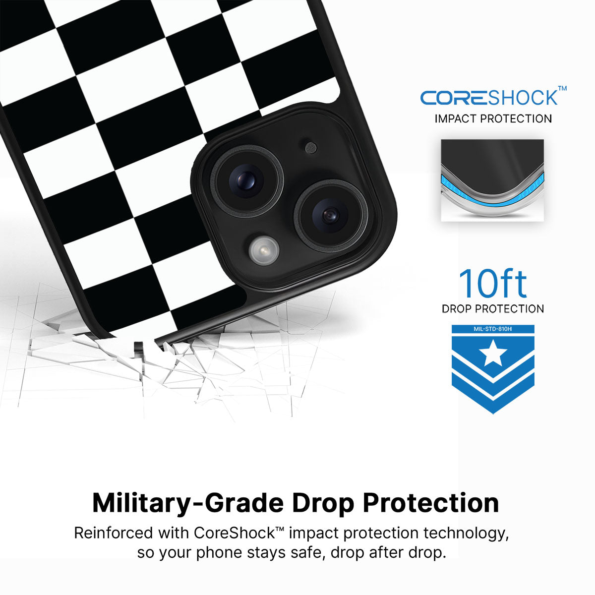 Skewed Checks - iPhone 13 Case #case type_core (magsafe), #case type_core (non magsafe)