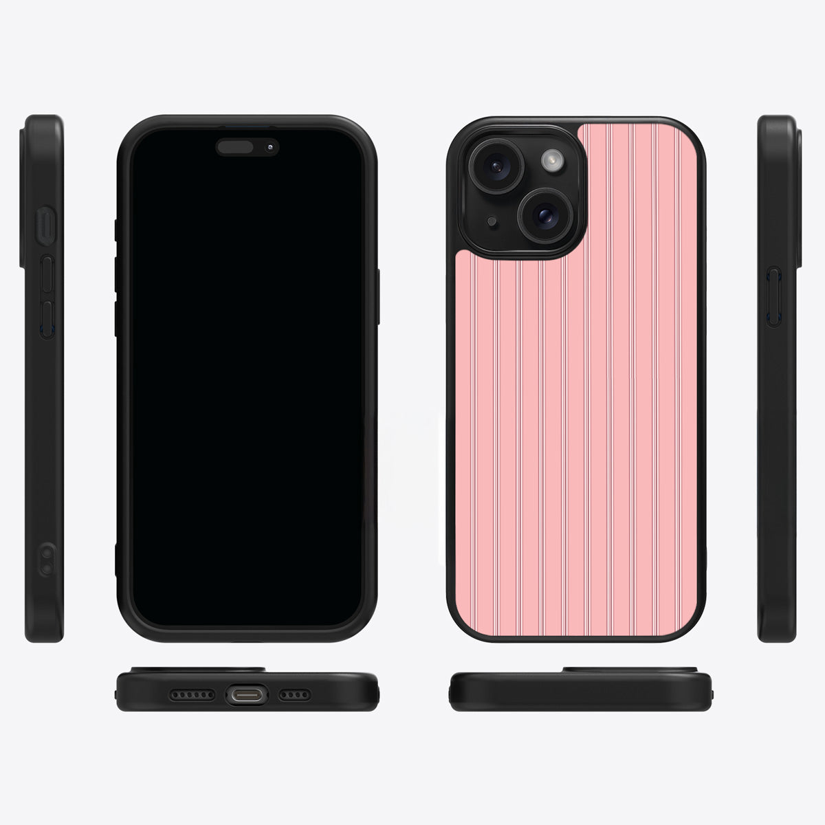 Sorbet Pinstripe iPhone 13 case cover – multi-angle view