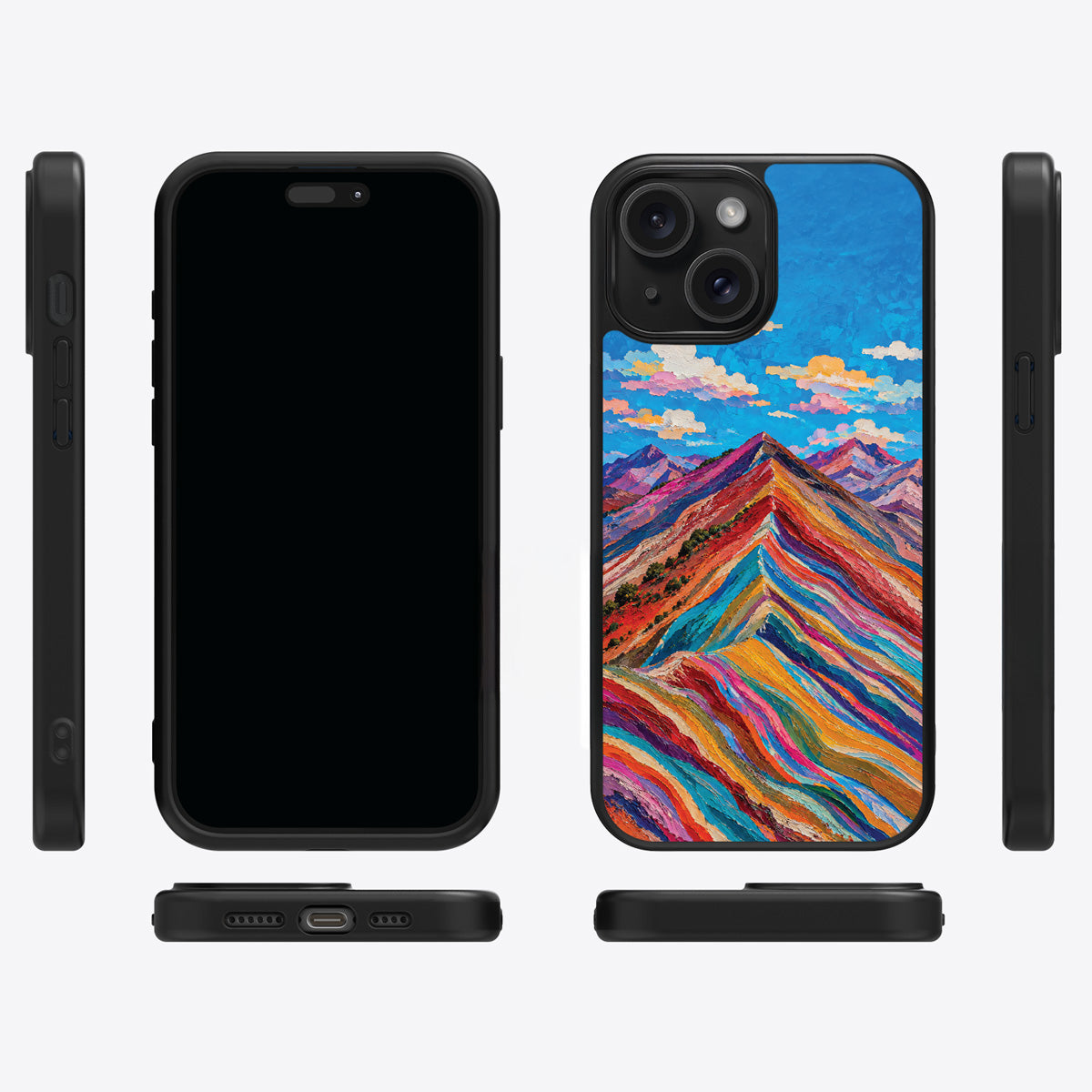 Spectrum Ridge iPhone 13 case cover – multi-angle view