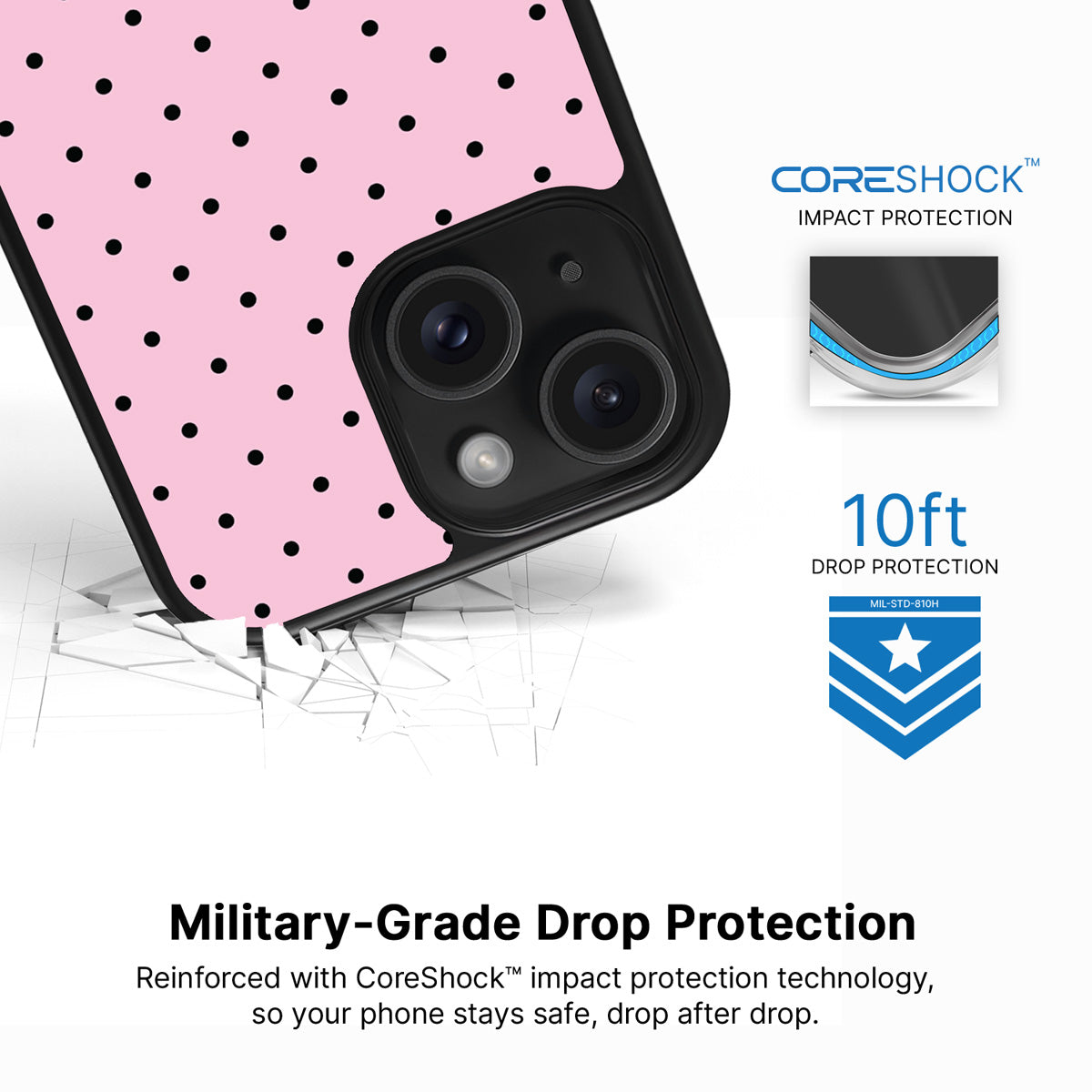 Pink Polka Dot iPhone 13 Case – Veloria | MagSafe