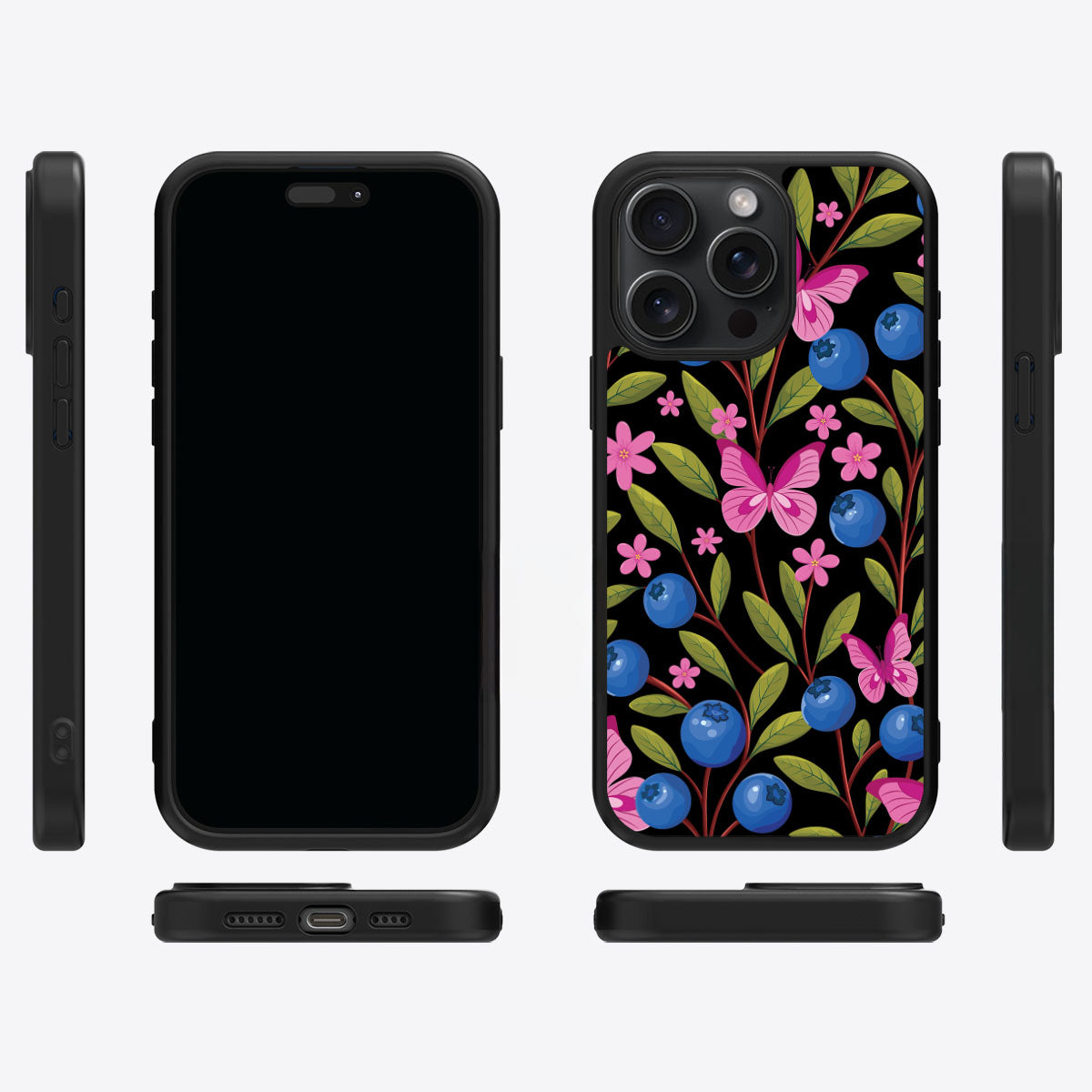 Blueberry Butterflies - iPhone 13 Pro Case #case type_core (magsafe), #case type_core (non magsafe)