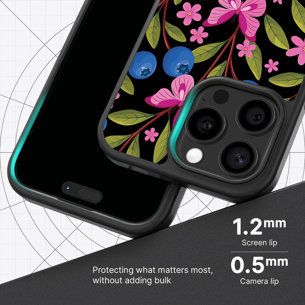 Blueberry Butterflies - iPhone 13 Pro Case #case type_core (magsafe), #case type_core (non magsafe)