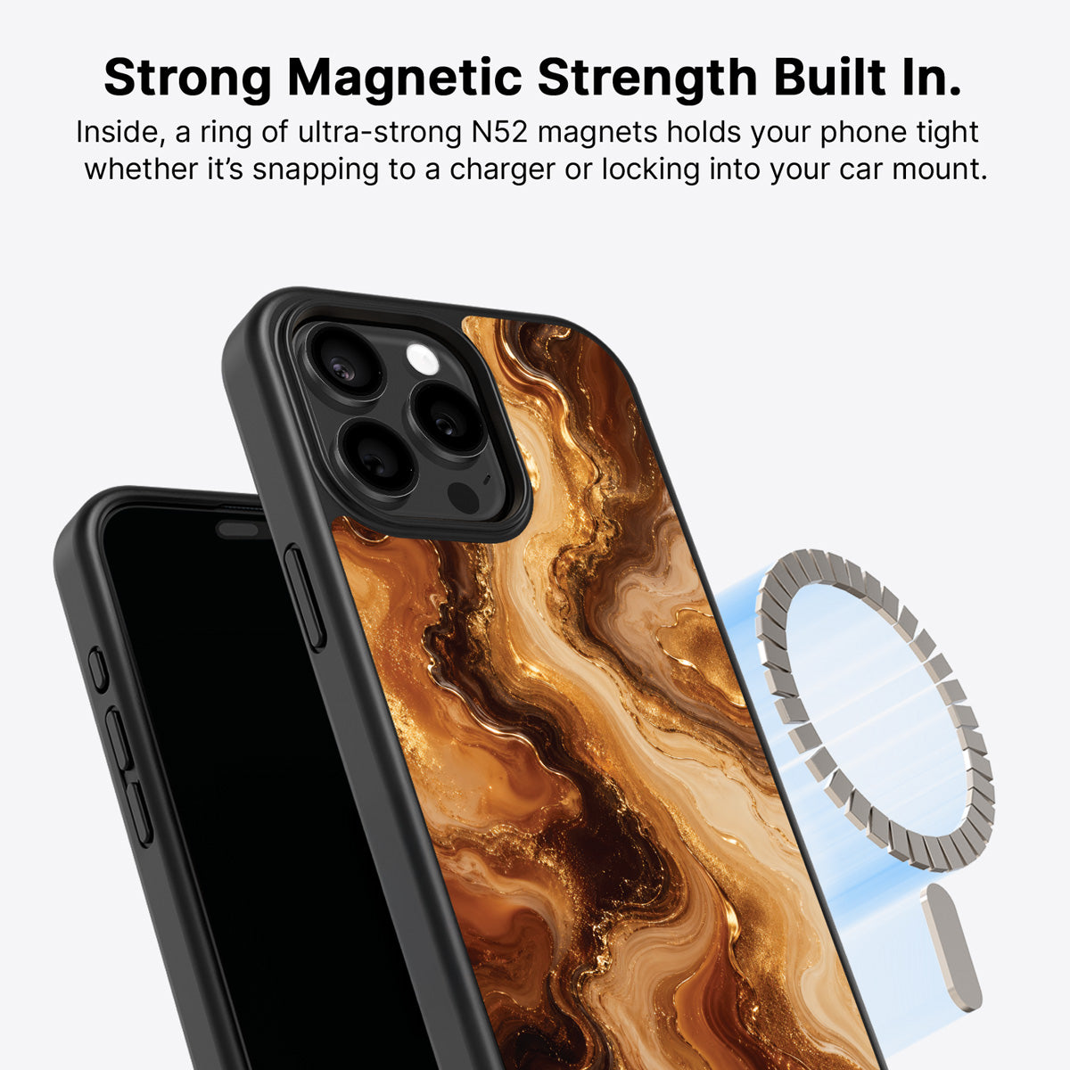iPhone 13 Pro MagSafe case – Caramel Swirl design