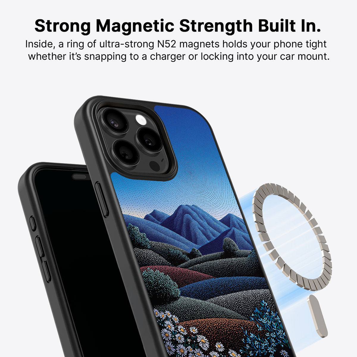 Blue Mountain Designer iPhone 13 Pro Case – Indigo Hills | MagSafe