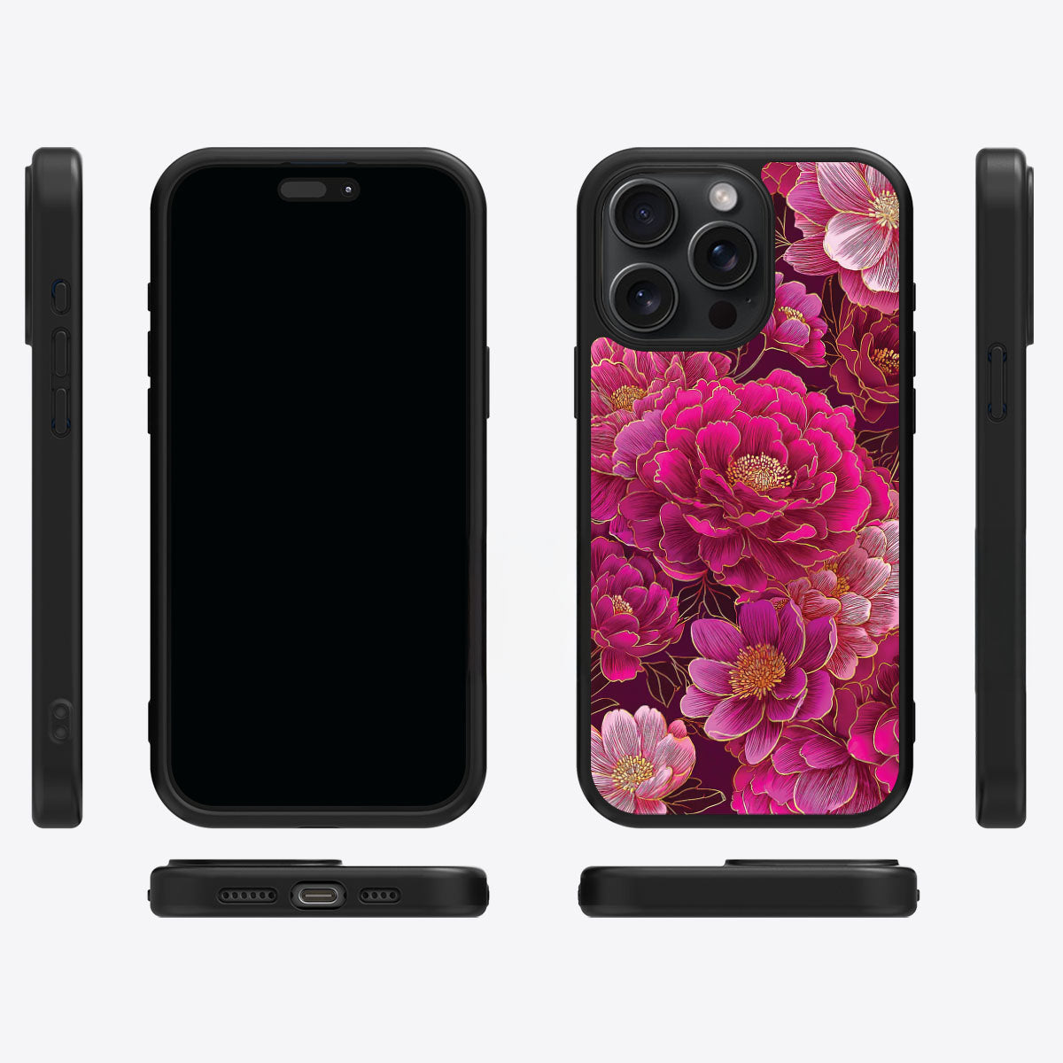 Pink Reverie iPhone 13 Pro case cover – multi-angle view