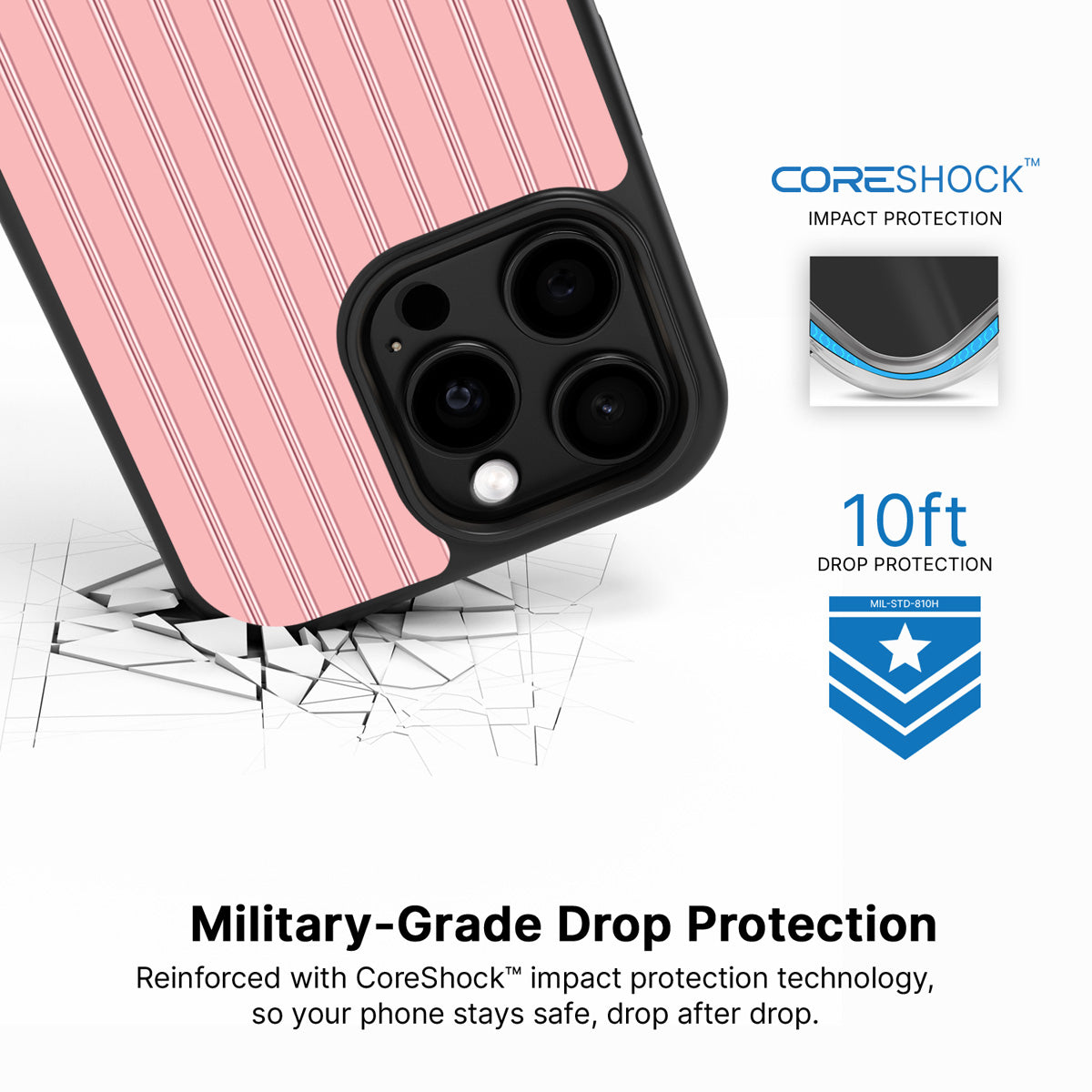 Sorbet Pinstripe iPhone 13 Pro case with drop protection