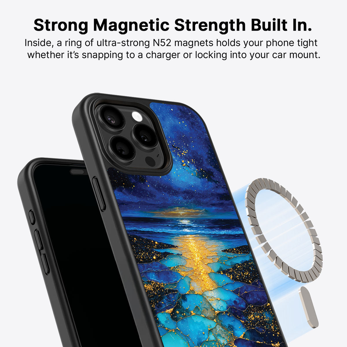 Ocean Designer iPhone 13 Pro Max Case – Cosmic Seascape | MagSafe