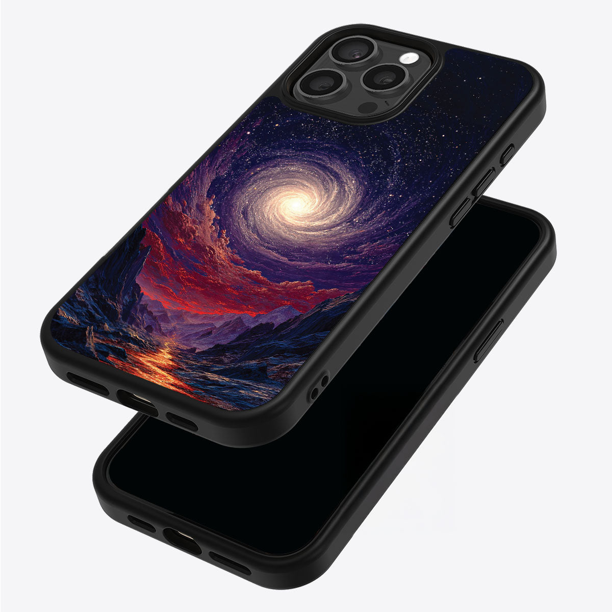 Cosmic Vortex iPhone 13 Pro Max case – back and side view