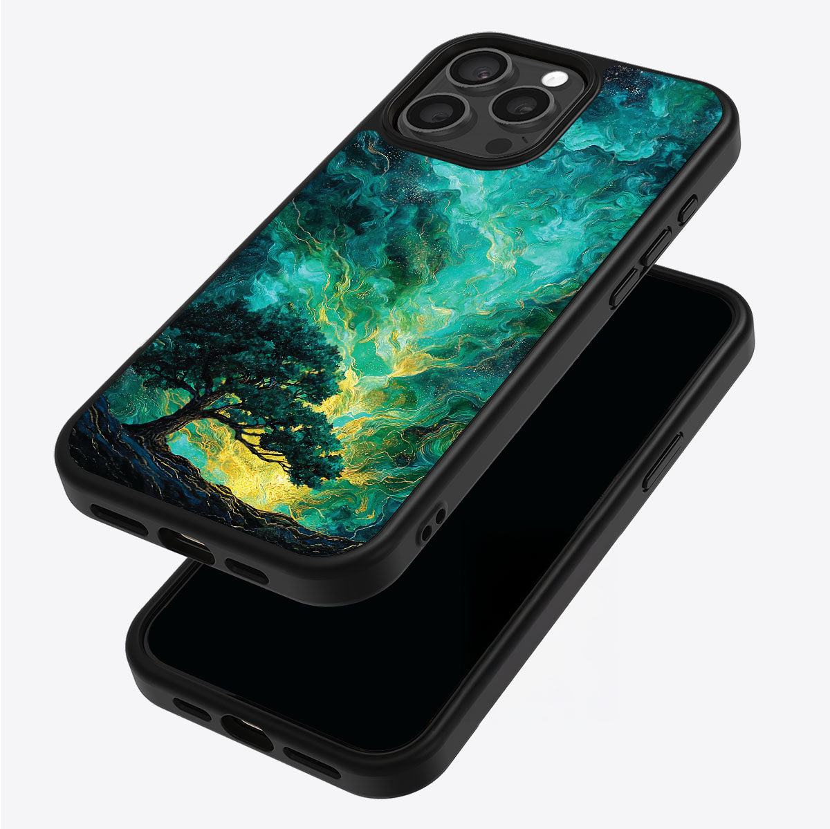 Emerald Storm iPhone 13 Pro Max case – back and side view