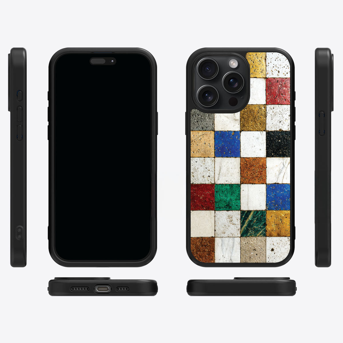 Heritage Mosaic iPhone 13 Pro Max case cover – multi-angle view