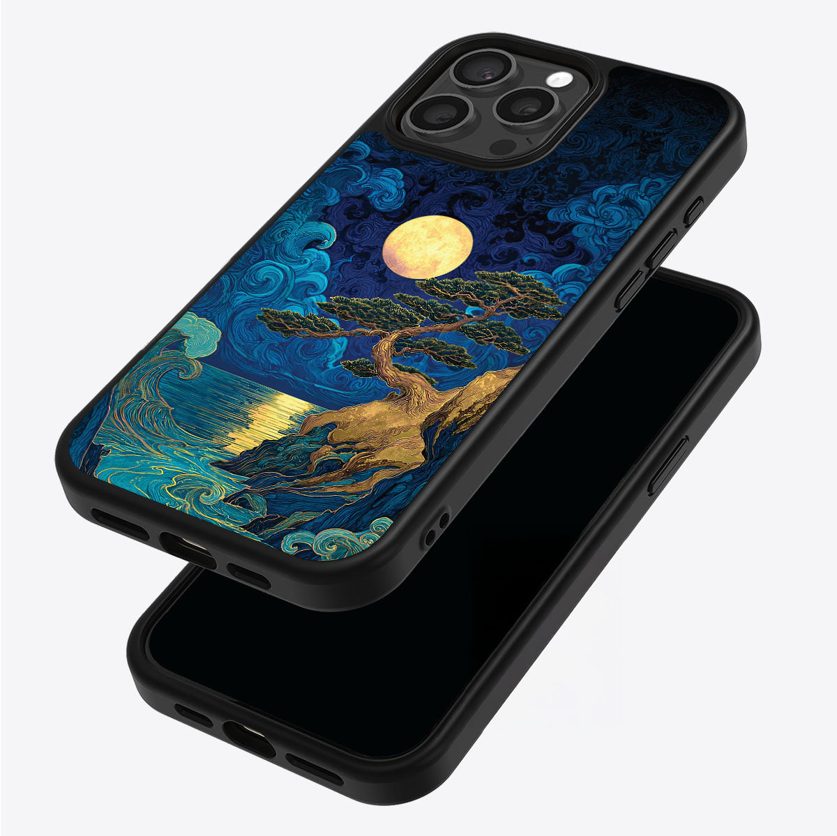 Moonlit Tide iPhone 13 Pro Max case – back and side view