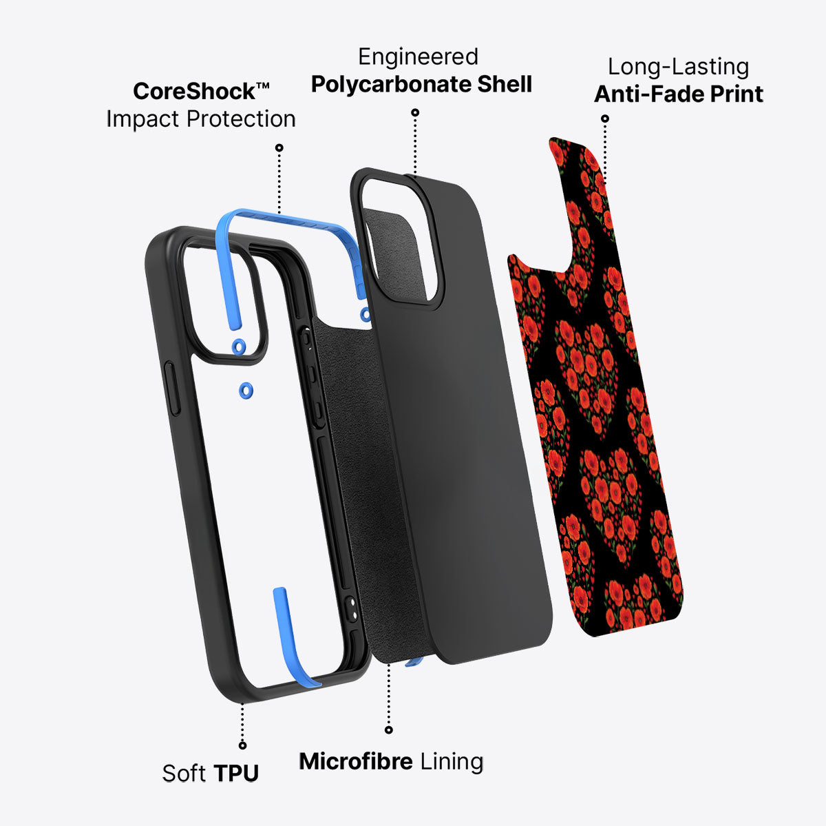 Poppy Heart - iPhone 13 Pro Max Case #case type_core (non magsafe)