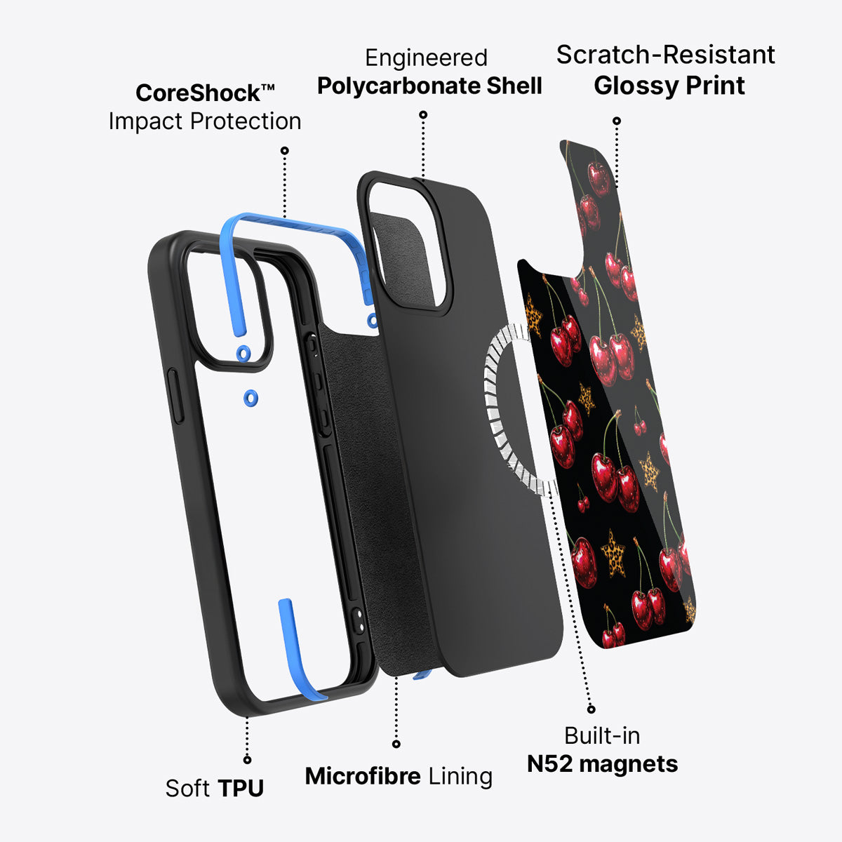 iPhone 13 Pro Max case construction – Rebel Cherry phone case
