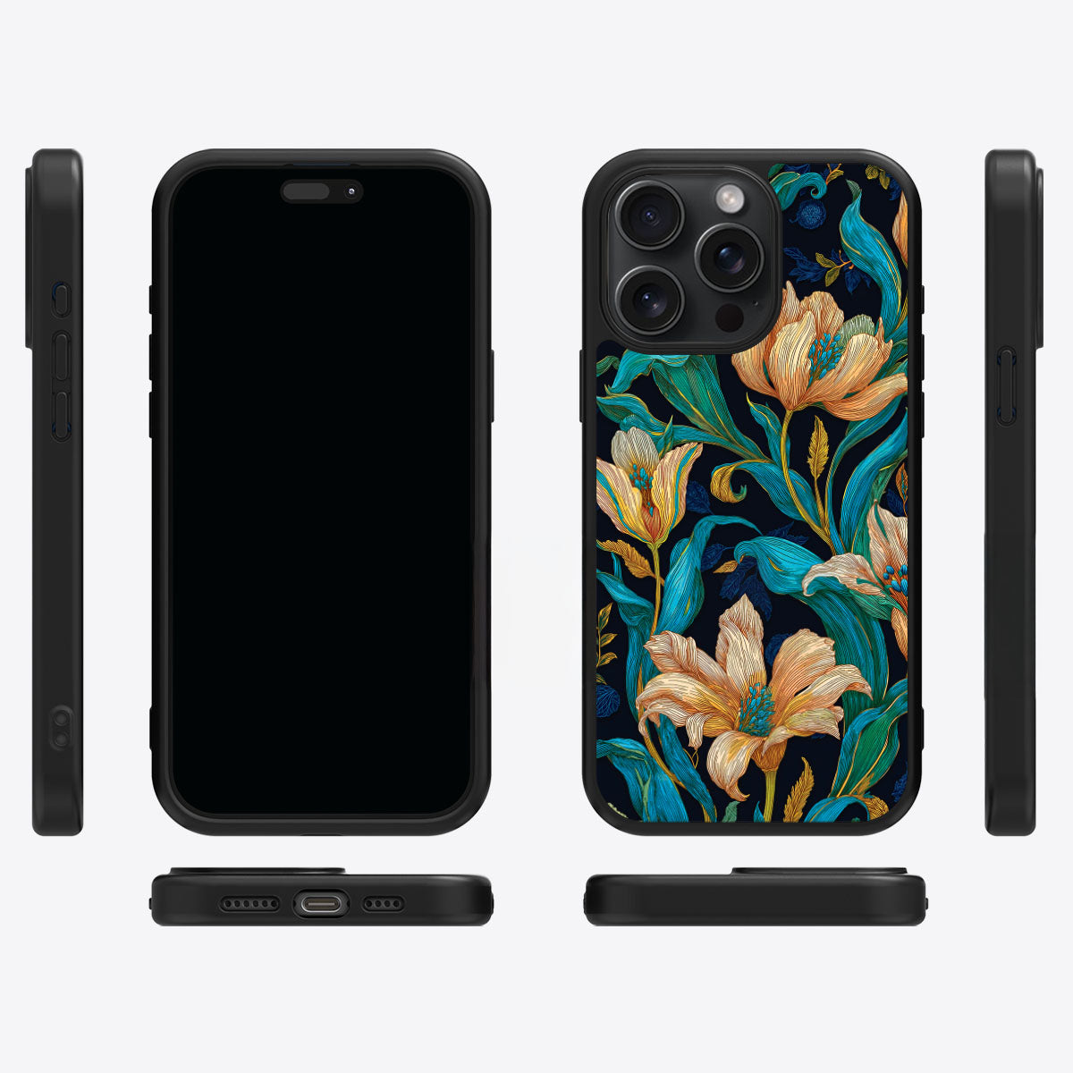 Blue Floral Designer iPhone 13 Pro Max Case – Tulip Play | MagSafe
