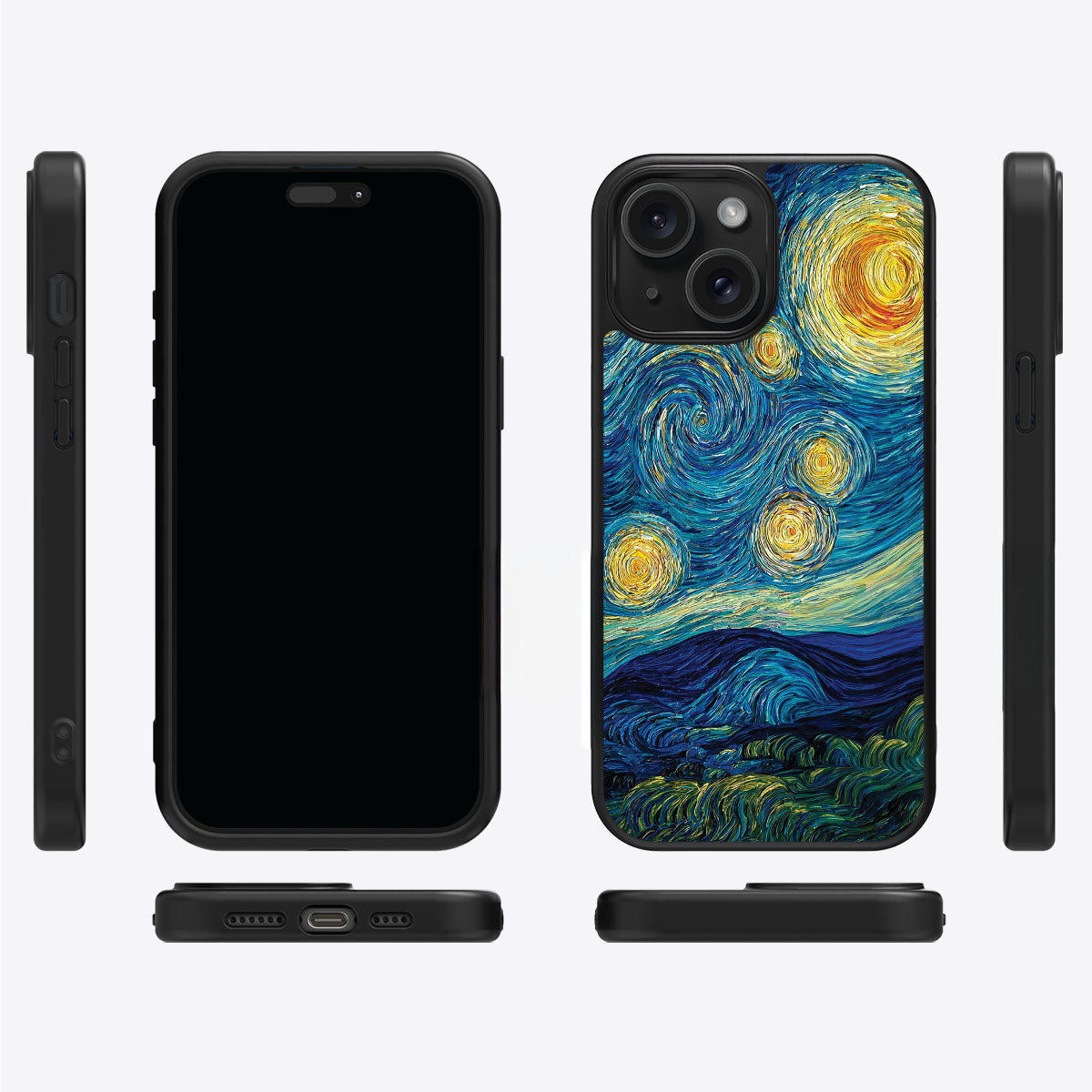 Astral Waves iPhone 14 case cover – multi-angle view