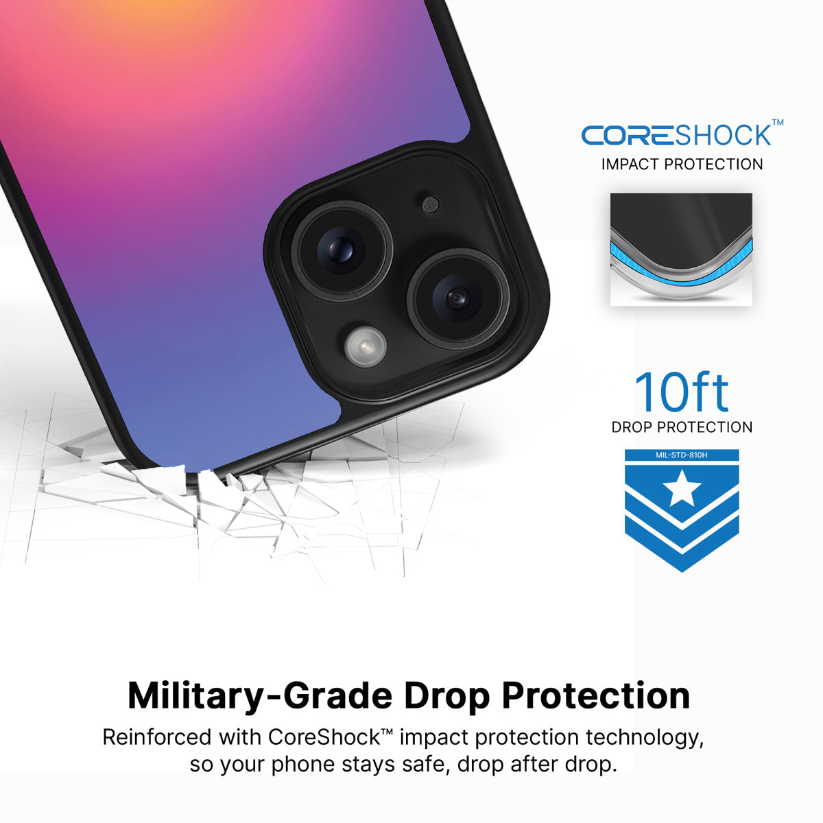 Aura Glow iPhone 14 case with drop protection