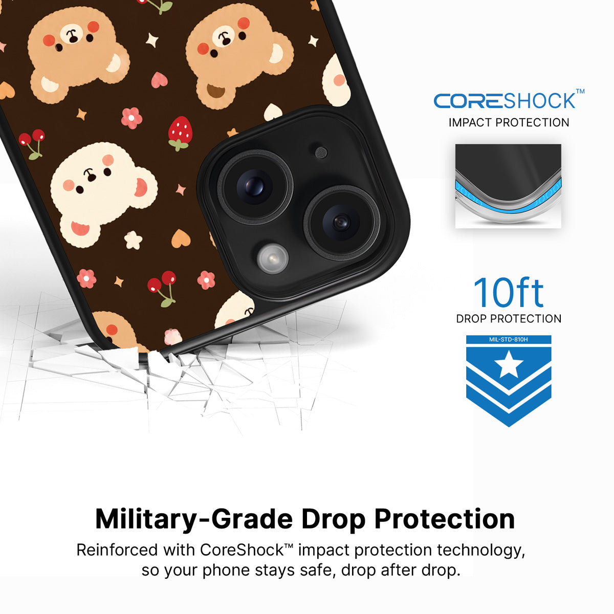 Cocoa Cuddles iPhone 14 case with drop protection