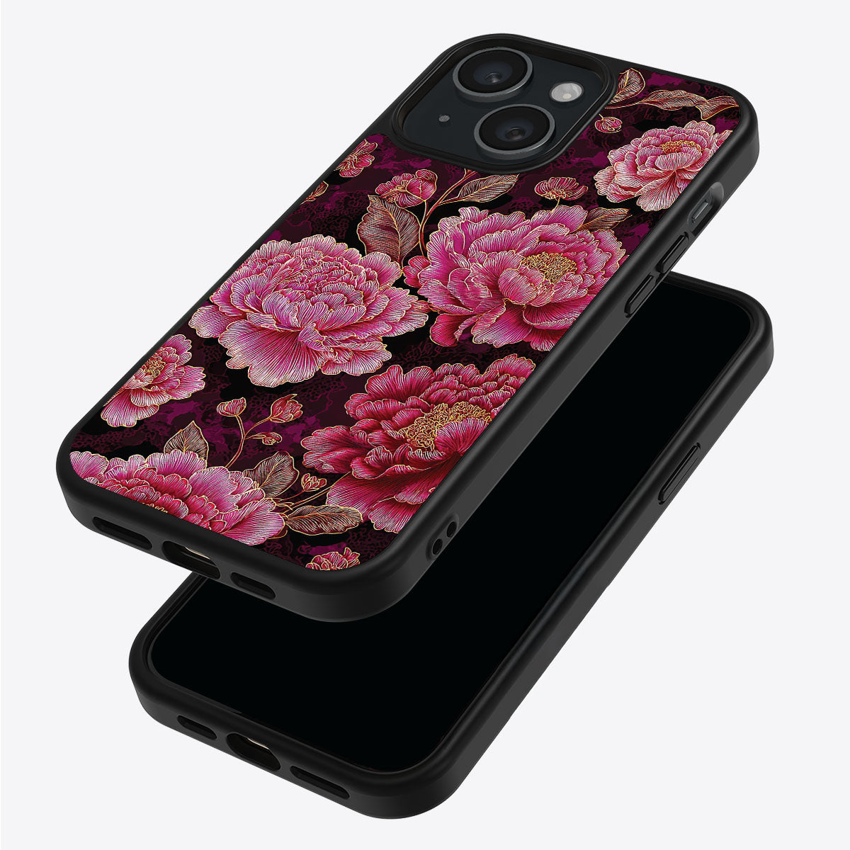 Floral Opulence iPhone 14 case – back and side view