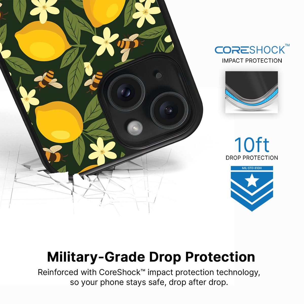 Lemon and Bees - iPhone 14 Case #case type_core (magsafe), #case type_core (non magsafe)