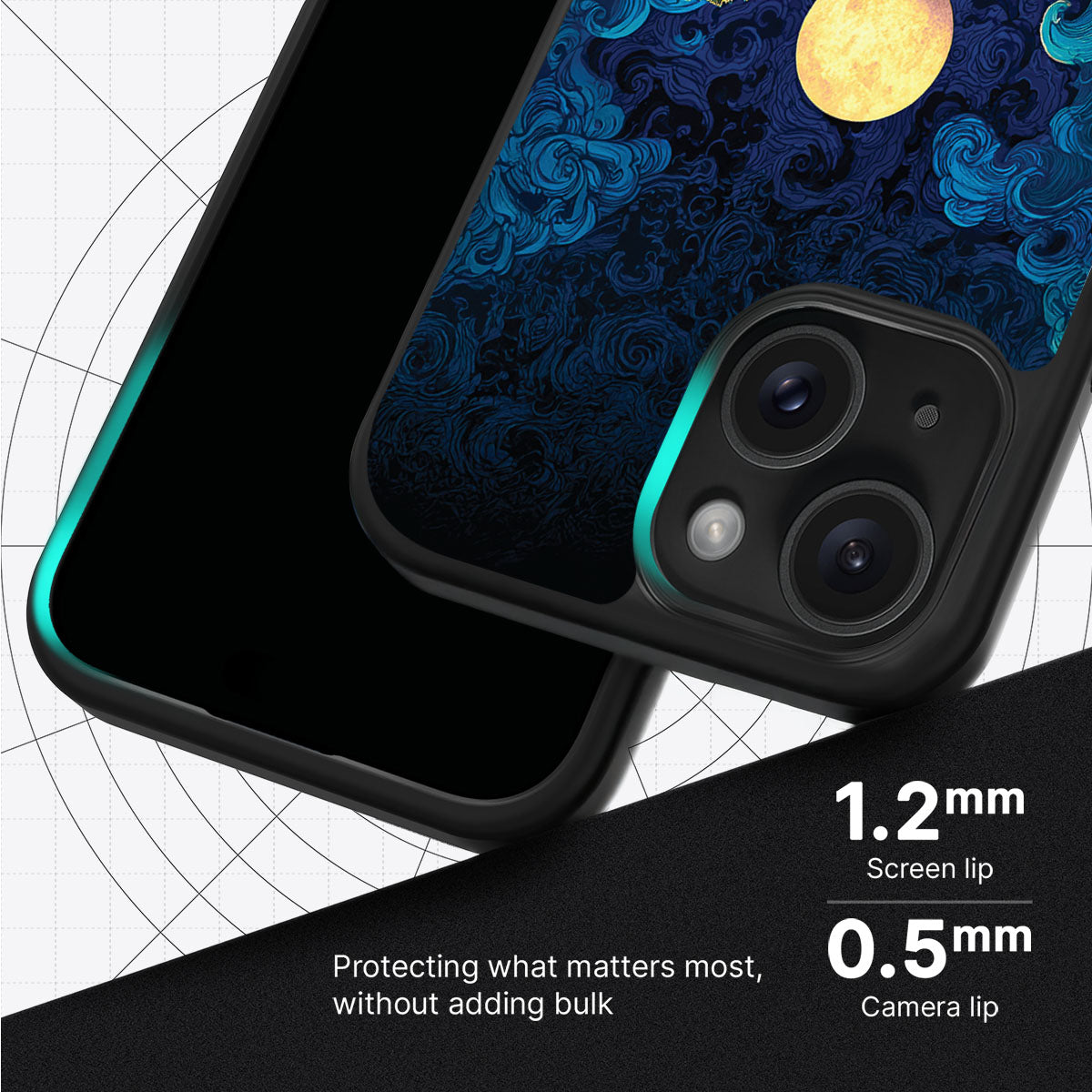 Moonlit Tide slim iPhone 14 phone case