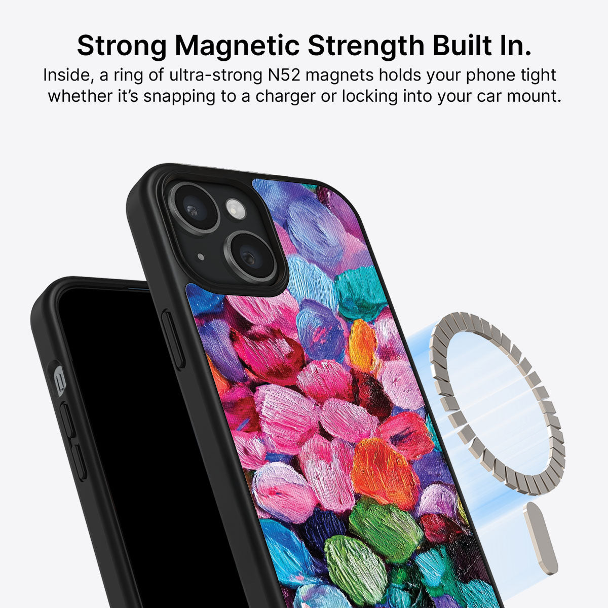 Floral Designer iPhone 14 Case – Petal Mosaic | MagSafe