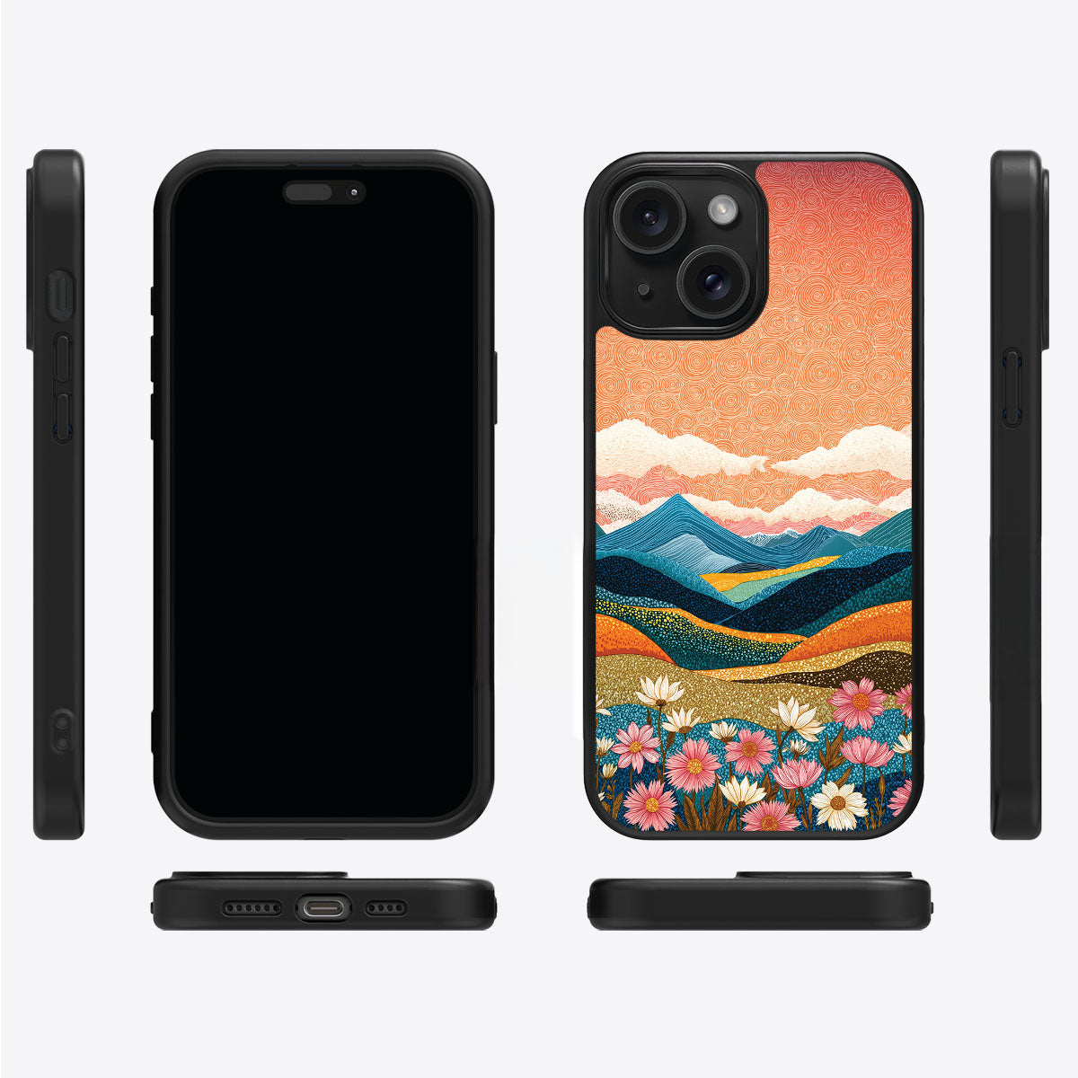 Sunset Designer iPhone 14 Case – Soft Horizon | MagSafe