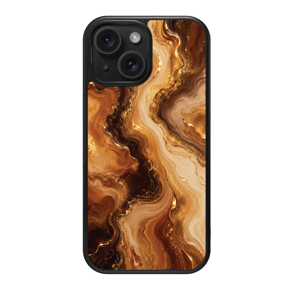 Caramel Swirl design back view – iPhone 14 Plus case