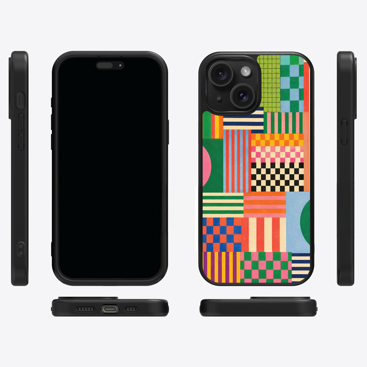 Carnival Quilt iPhone 14 Plus case cover – multi-angle view