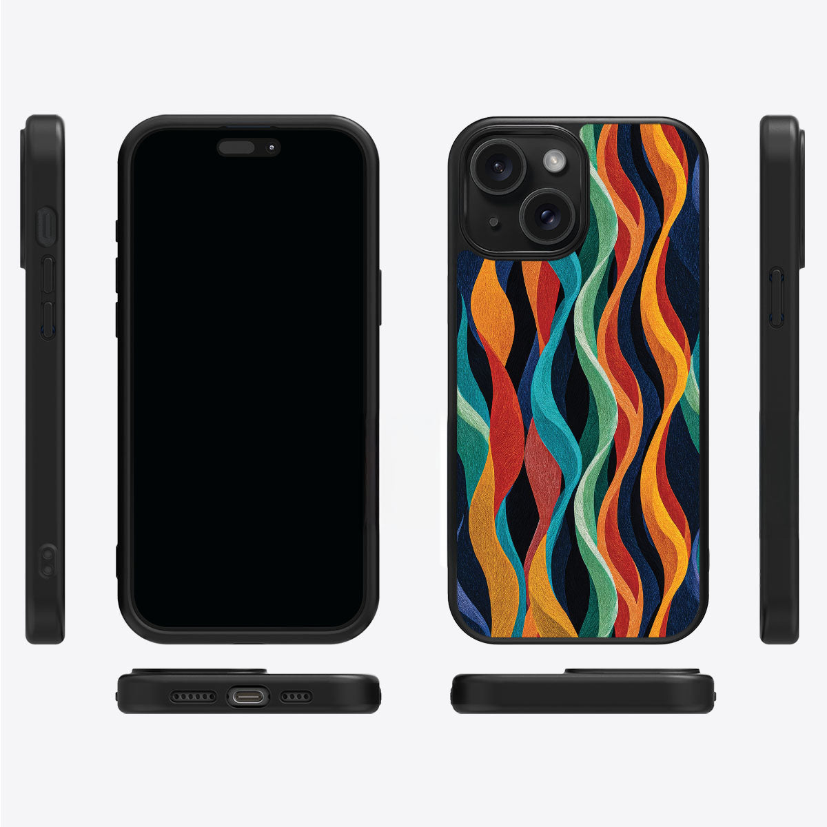 Abstract Designer iPhone 14 Plus Case – Coastal Waves | MagSafe