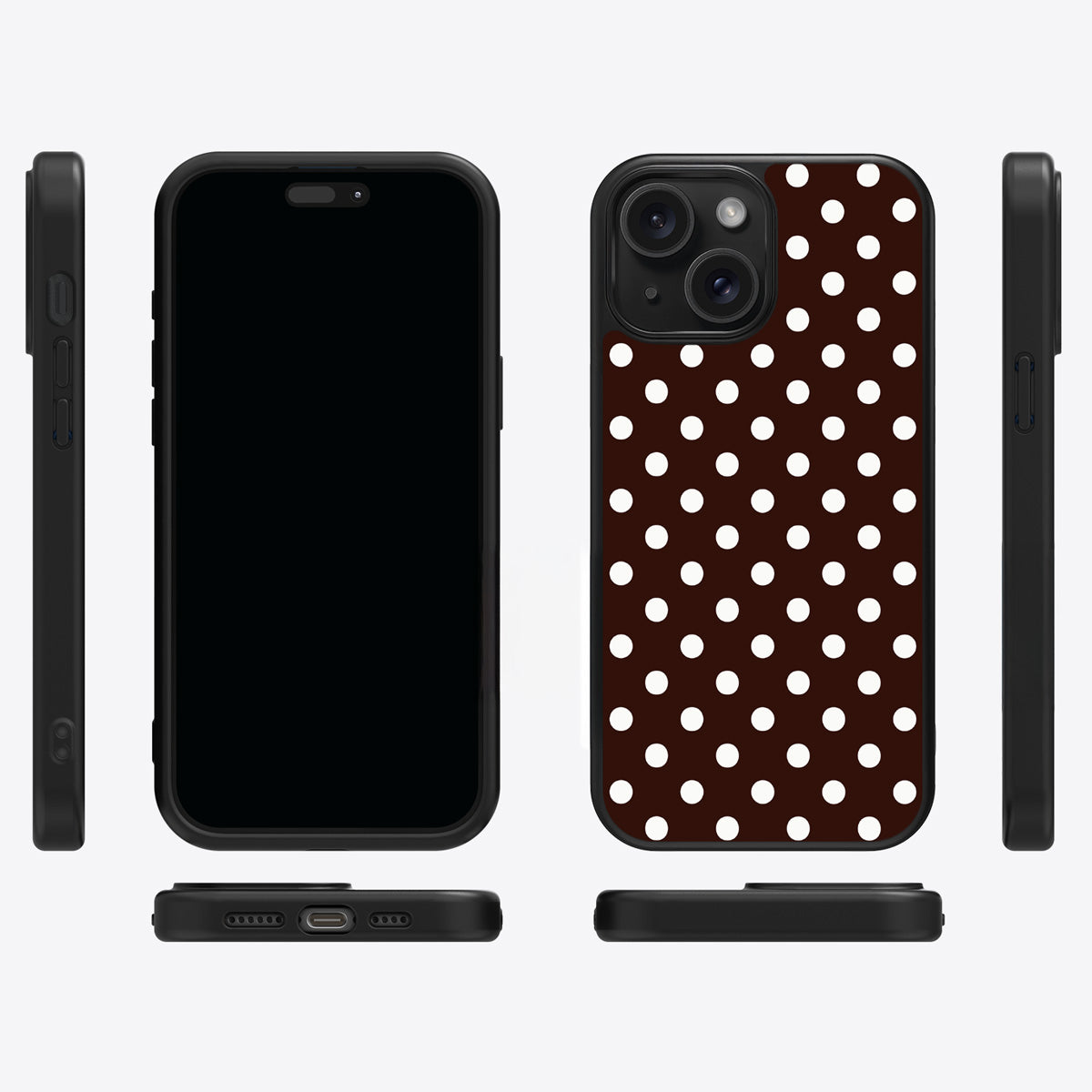 Cocoa Confetti iPhone 14 Plus case cover – multi-angle view