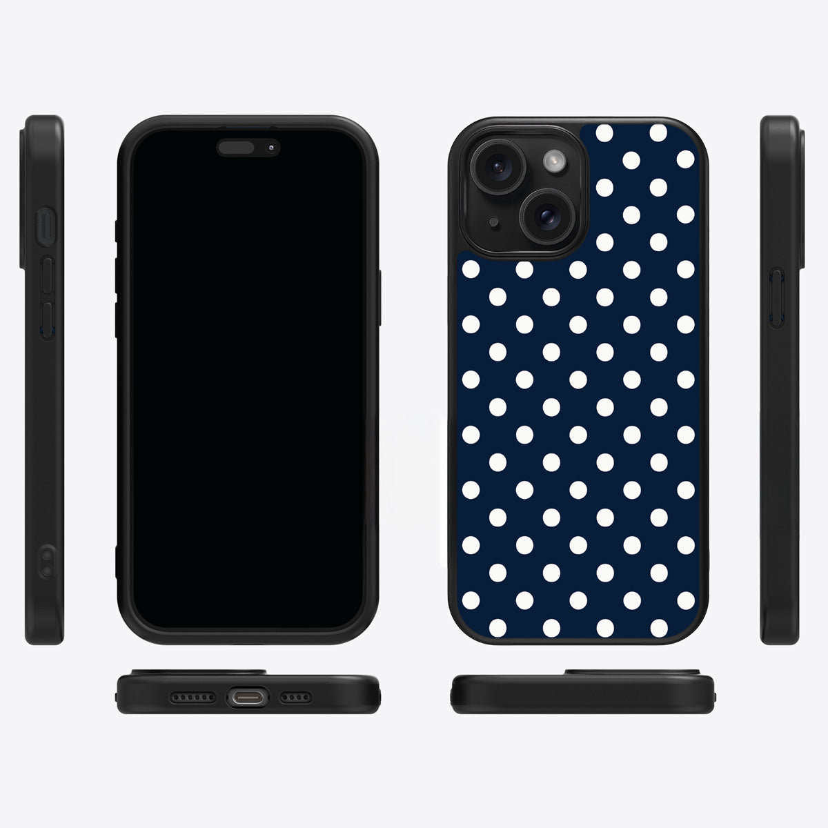 Navy Polka Dot iPhone 14 Plus Case – Deep Sea | MagSafe