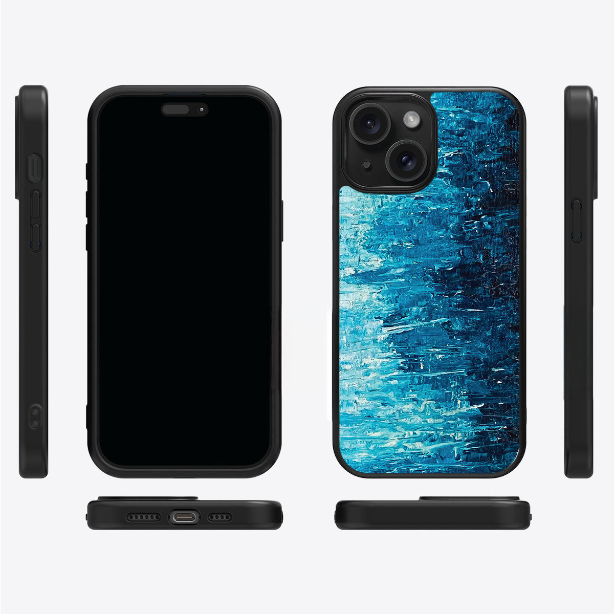 Indigo Impasto - iPhone 14 Plus Case #case type_core (magsafe), #case type_core (non magsafe)