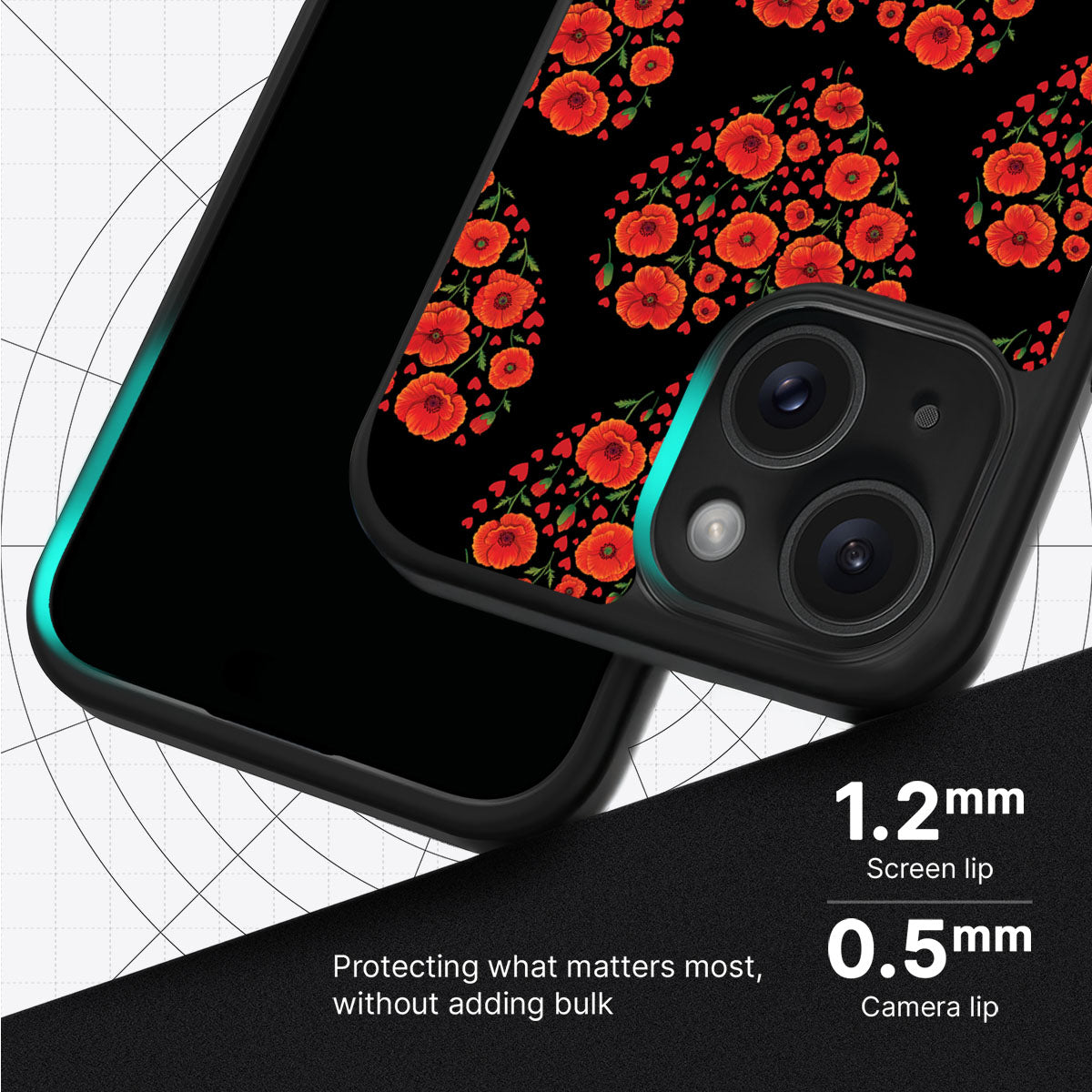 Poppy Heart - iPhone 14 Plus Case #case type_core (magsafe), #case type_core (non magsafe)